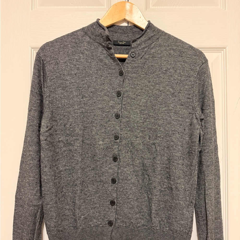Massimo Dutti Charcoal Button-Up Sweater